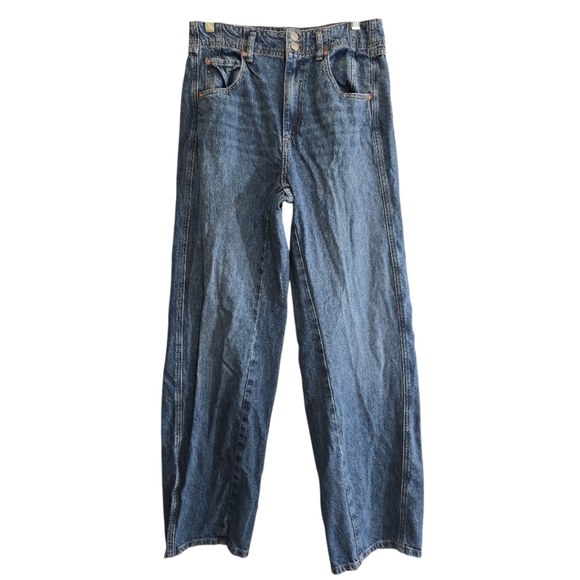 Free People Aster Straight Leg Jeans in Swarm Blue 30 Rigid Denim - Picture 5 of 10